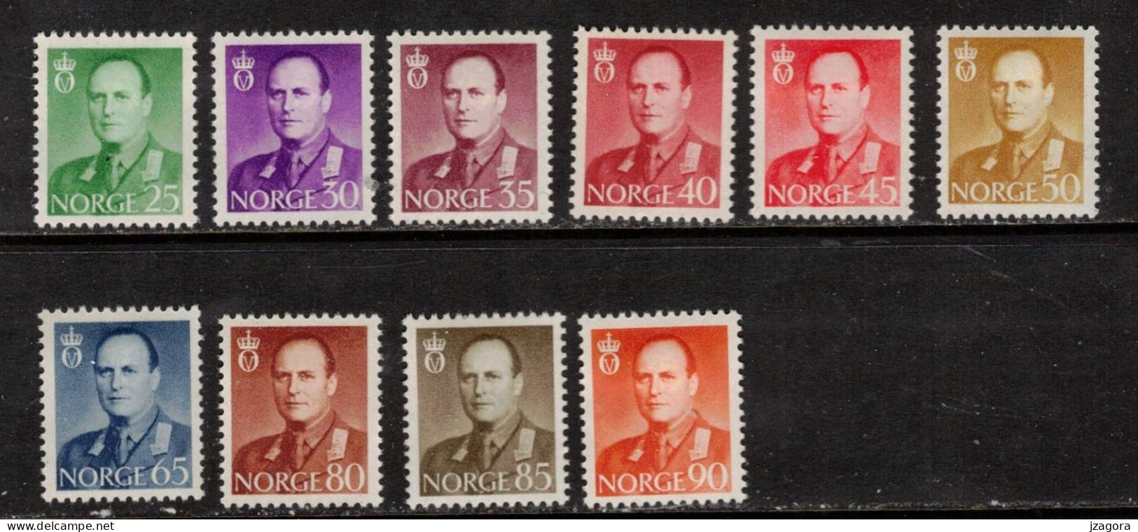 KING ROI KÖNIGN OLAF V NORWAY NORGE NORWEGEN NORVÈGE 1958 -1960 Mi 418 - 422 424 - 427 440 MH(*) - Nuevos