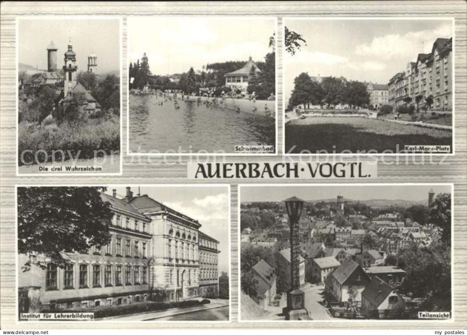42266719 Auerbach Vogtland Schwimmbad Karl- Marx- Platz Drei Wahrzeichen Auerbac - Auerbach (Vogtland)