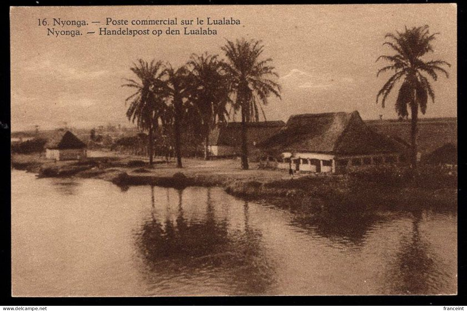 RUANDA URUNDI(1928) Trading Post. Illustrated Postal Card Of Belgian Congo Overprinted For Use In Ruanda-Urundi. Sepia P - Entiers Postaux