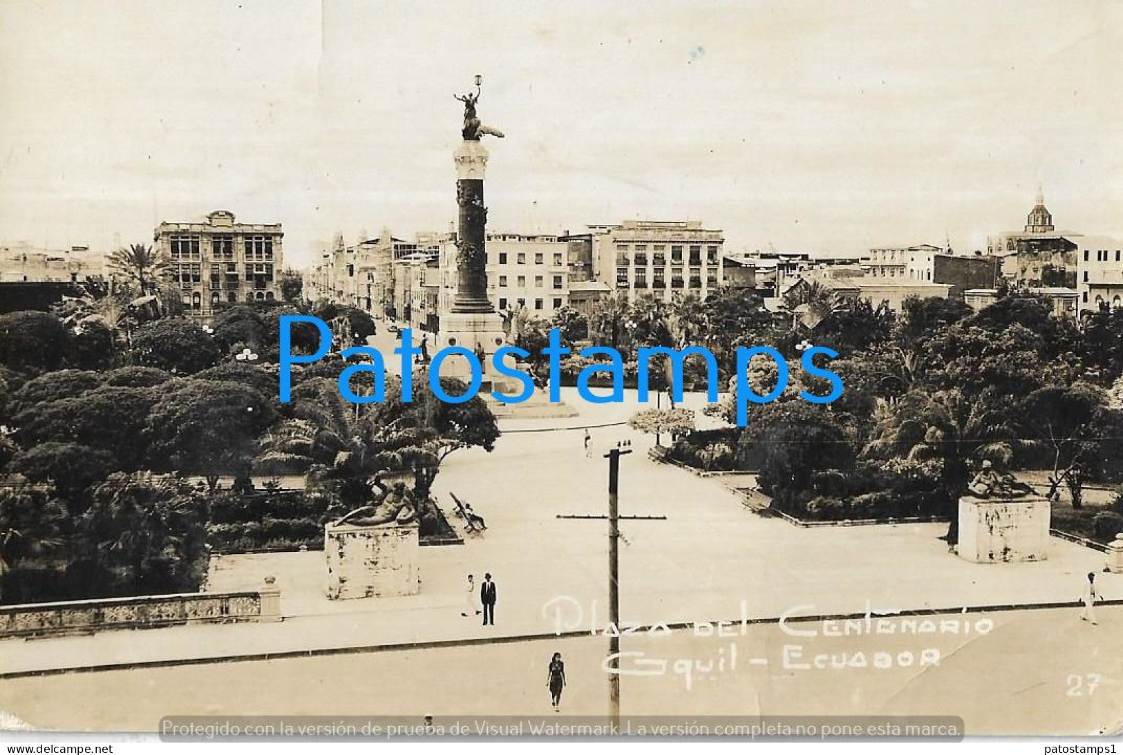 220948 EQUATOR GUAYAQUIL SQUARE PLAZA CENTENARIO POSTAL POSTCARD - Equateur