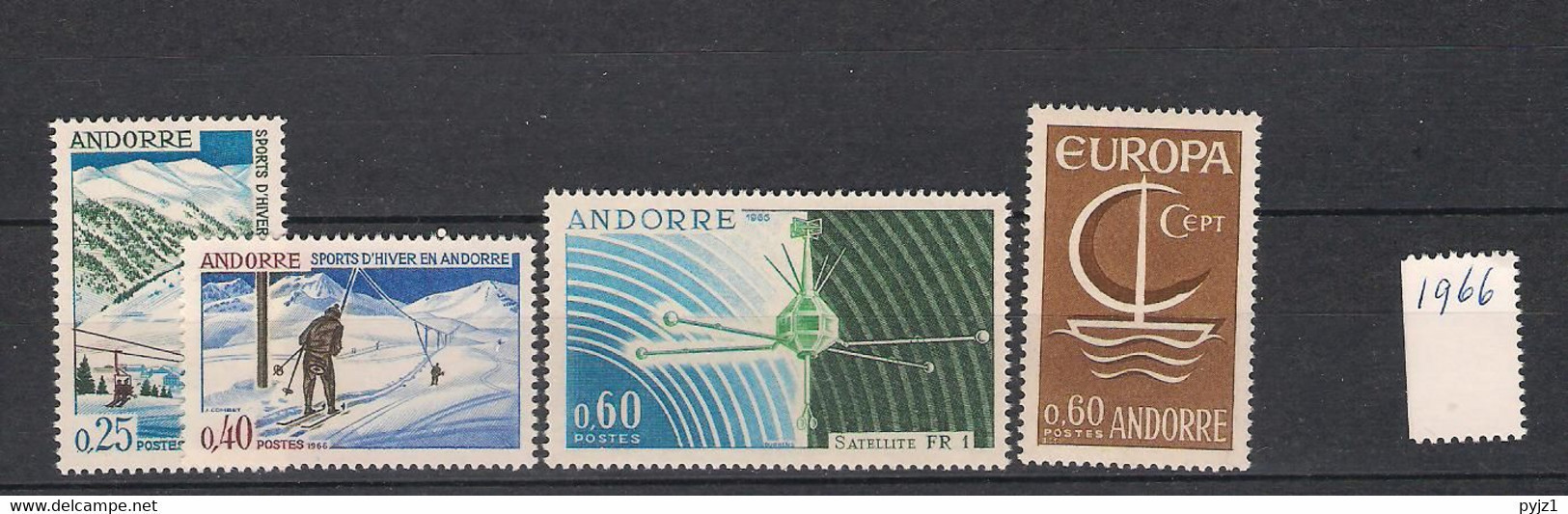 1966 MNH Andorra Fr,  Year Complete, Postfris - Años Completos
