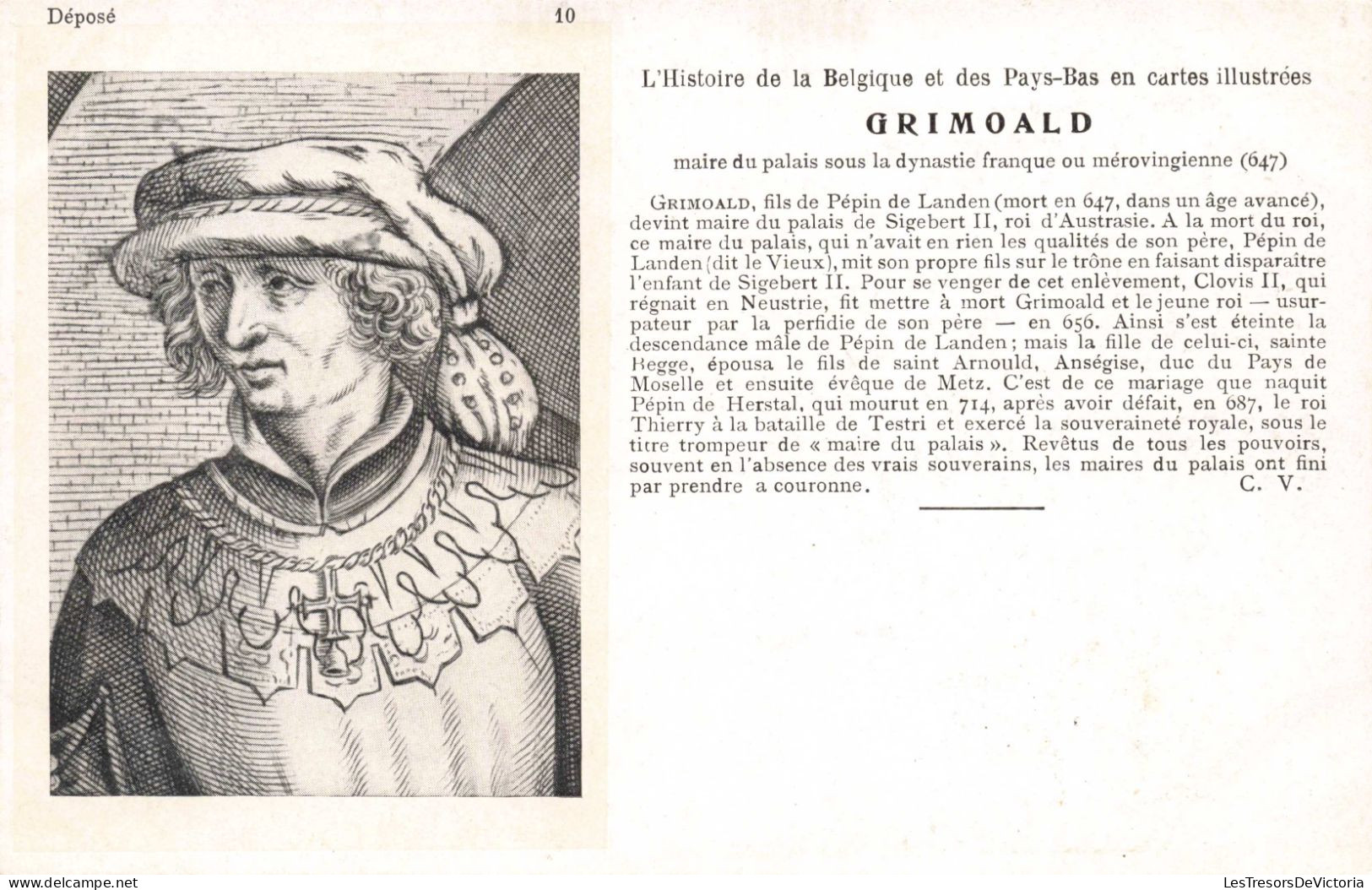 CELEBRITES - Personnages Historiques - Grimoald - Maire Du Palais Sous La Dynastie Franque - Carte Postale Ancienne - Hombres Políticos Y Militares