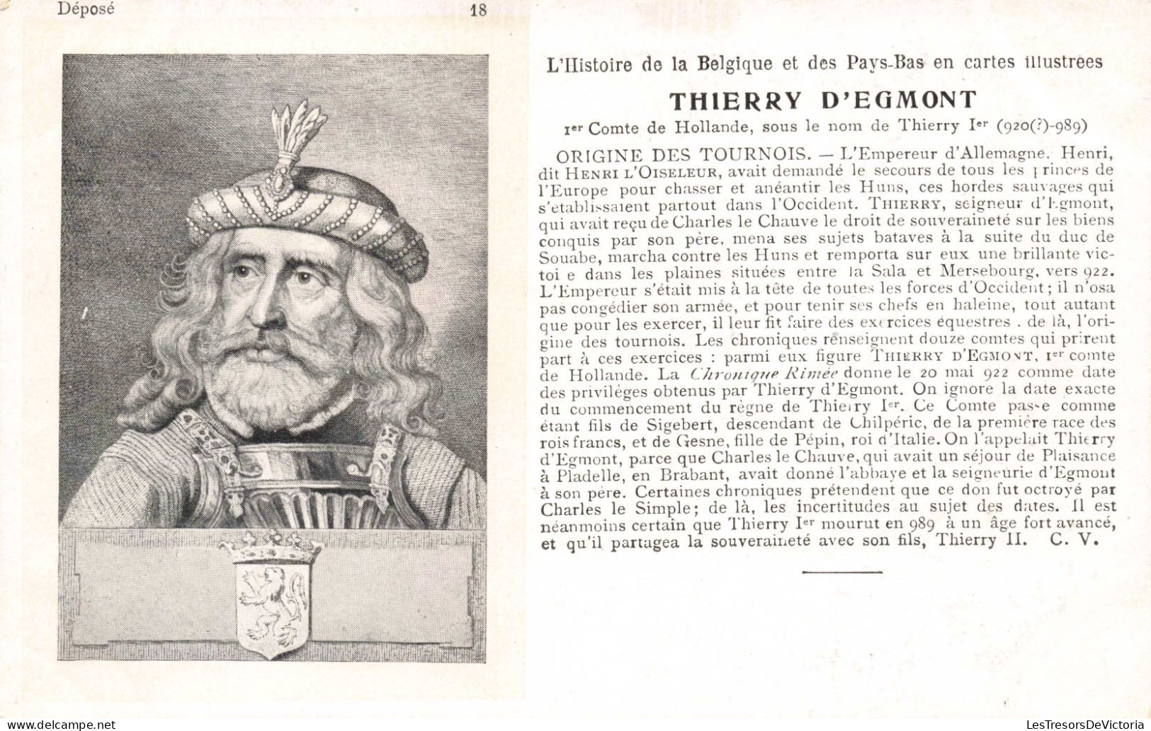 CELEBRITES - Personnages Historiques - Thierry D'Egmont - 1er Comte De Hollande - Carte Postale Ancienne - Politische Und Militärische Männer