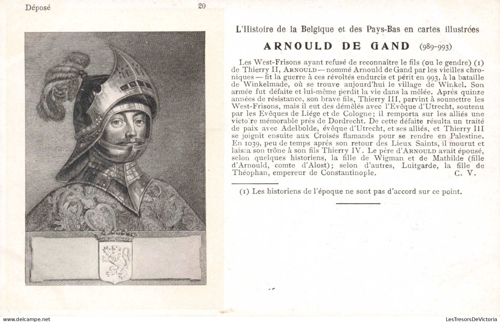 CELEBRITES - Personnages Historiques - Arnould De Gand - Carte Postale Ancienne - Hommes Politiques & Militaires