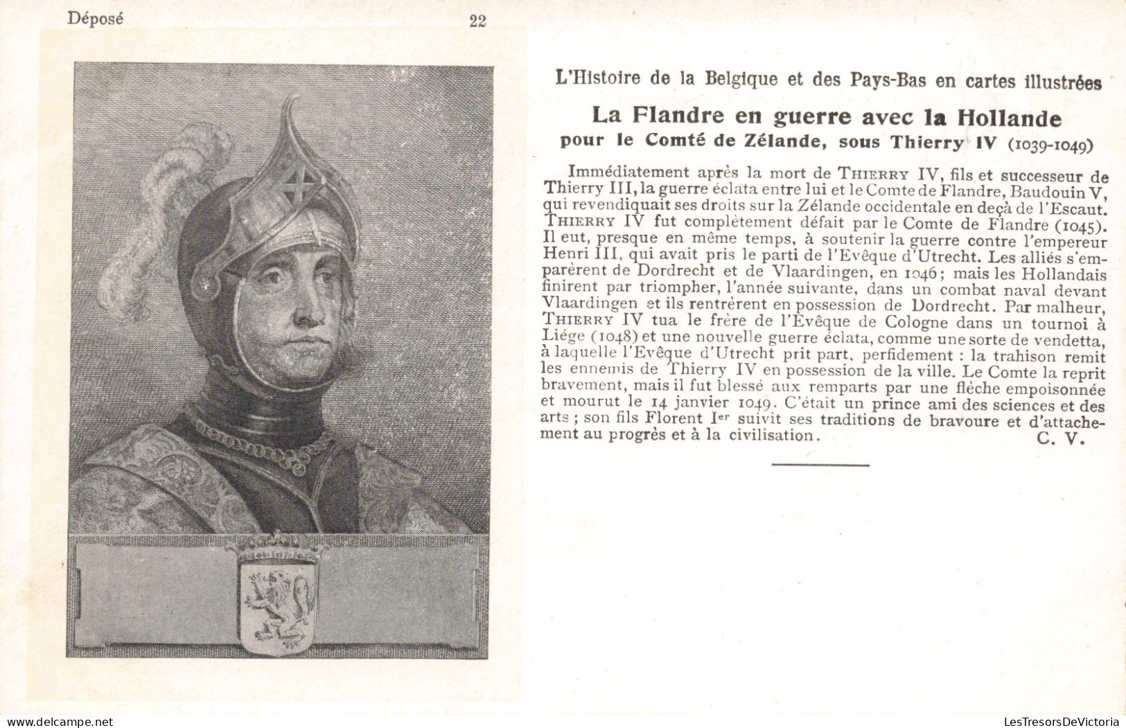 CELEBRITES - Personnages Historiques - Thierry IV - La Flandre En Guerre Avec La Hollande - Carte Postale Ancienne - Politieke En Militaire Mannen