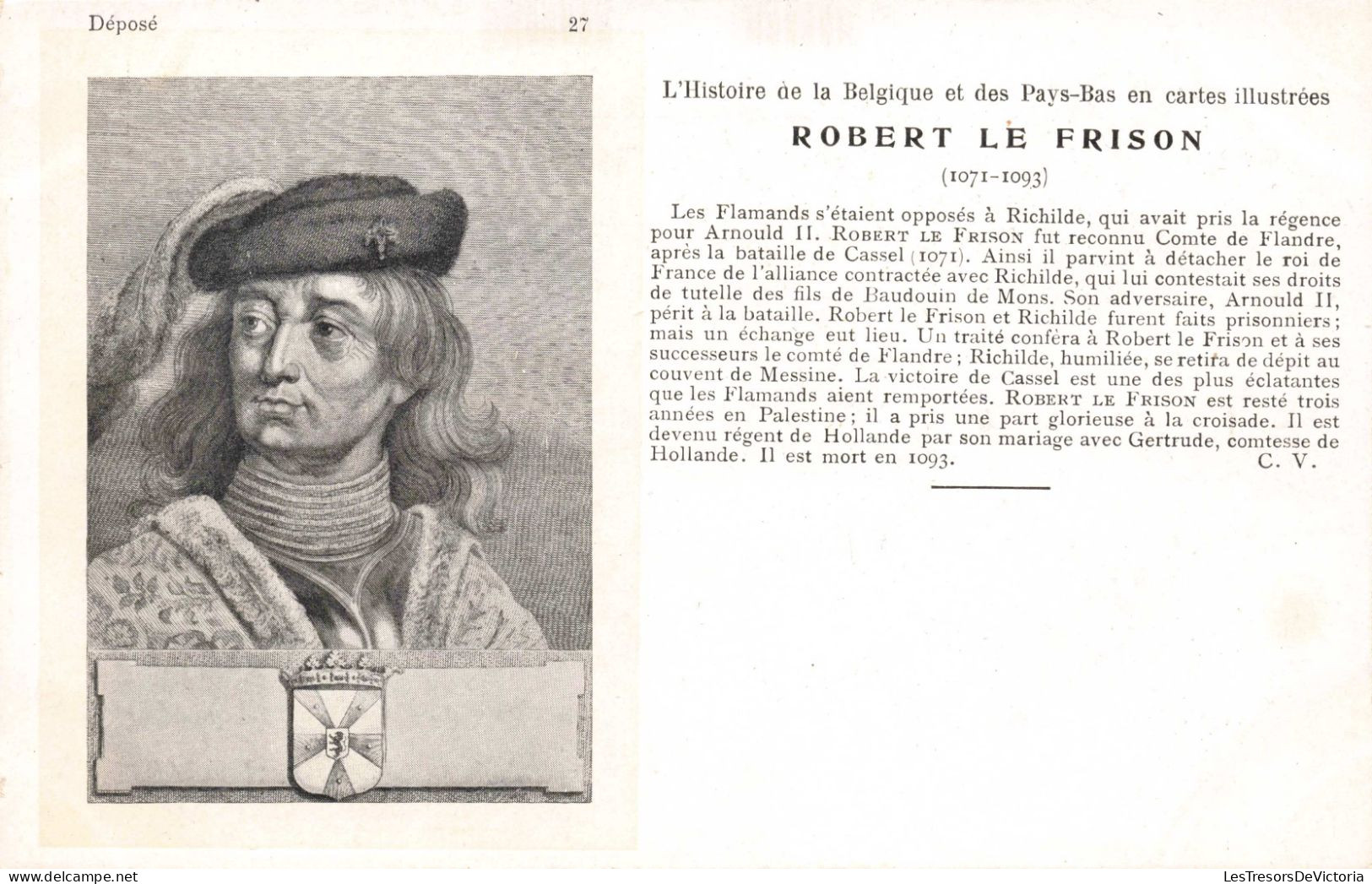 CELEBRITES - Personnages Historiques - Robert Le Frison - Roi De Flandre - Carte Postale Ancienne - Politische Und Militärische Männer
