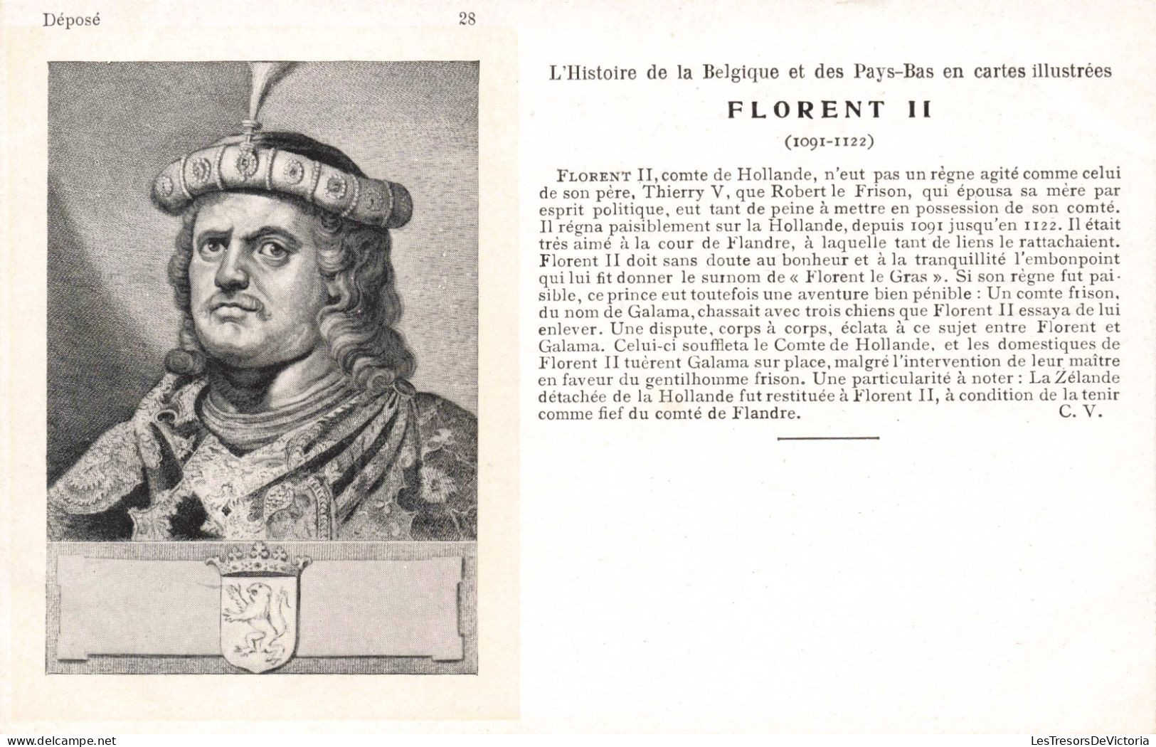 CELEBRITES - Personnages Historiques - Florent II - Roi - Carte Postale Ancienne - Politische Und Militärische Männer