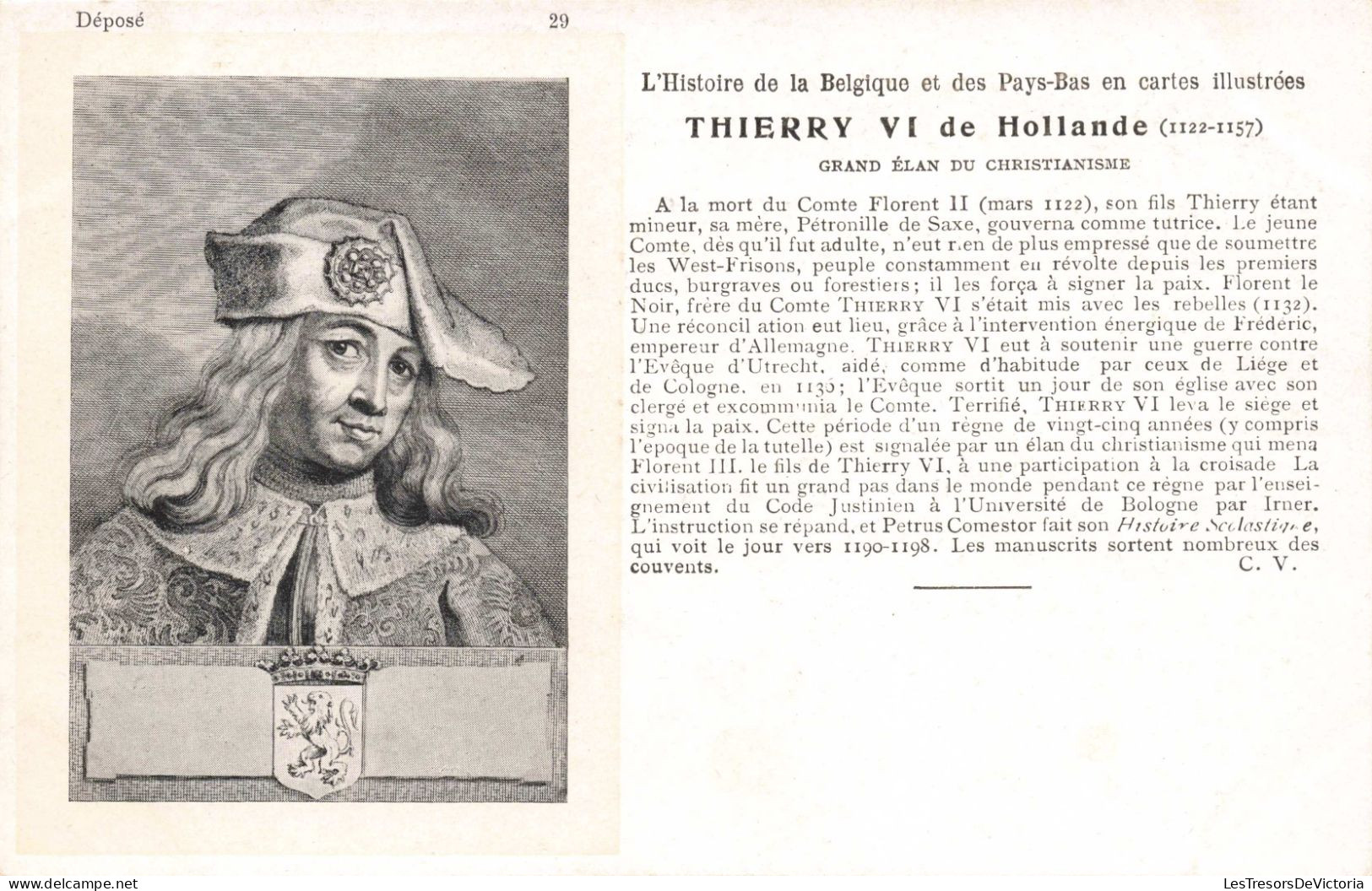 CELEBRITES - Personnages Historiques - Thierry VI De Hollande - Grand Elan Du Christianisme - Carte Postale Ancienne - Uomini Politici E Militari