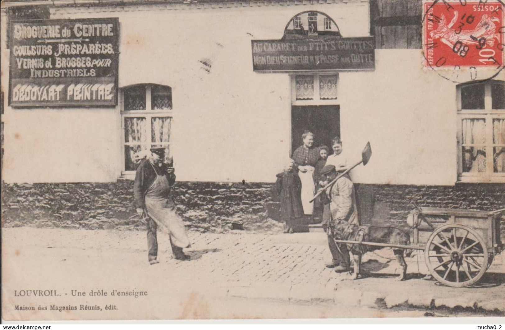 LOUVROIL - UNE DROLE D'ENSEIGNE / ATTELAGE DE CHIEN - Louvroil