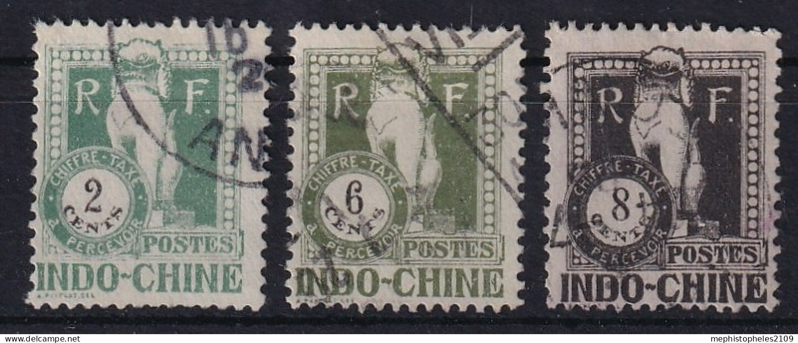 INDOCHINE 1922 - Canceled - YT 34, 37, 38 - Chiffre Taxe - Impuestos