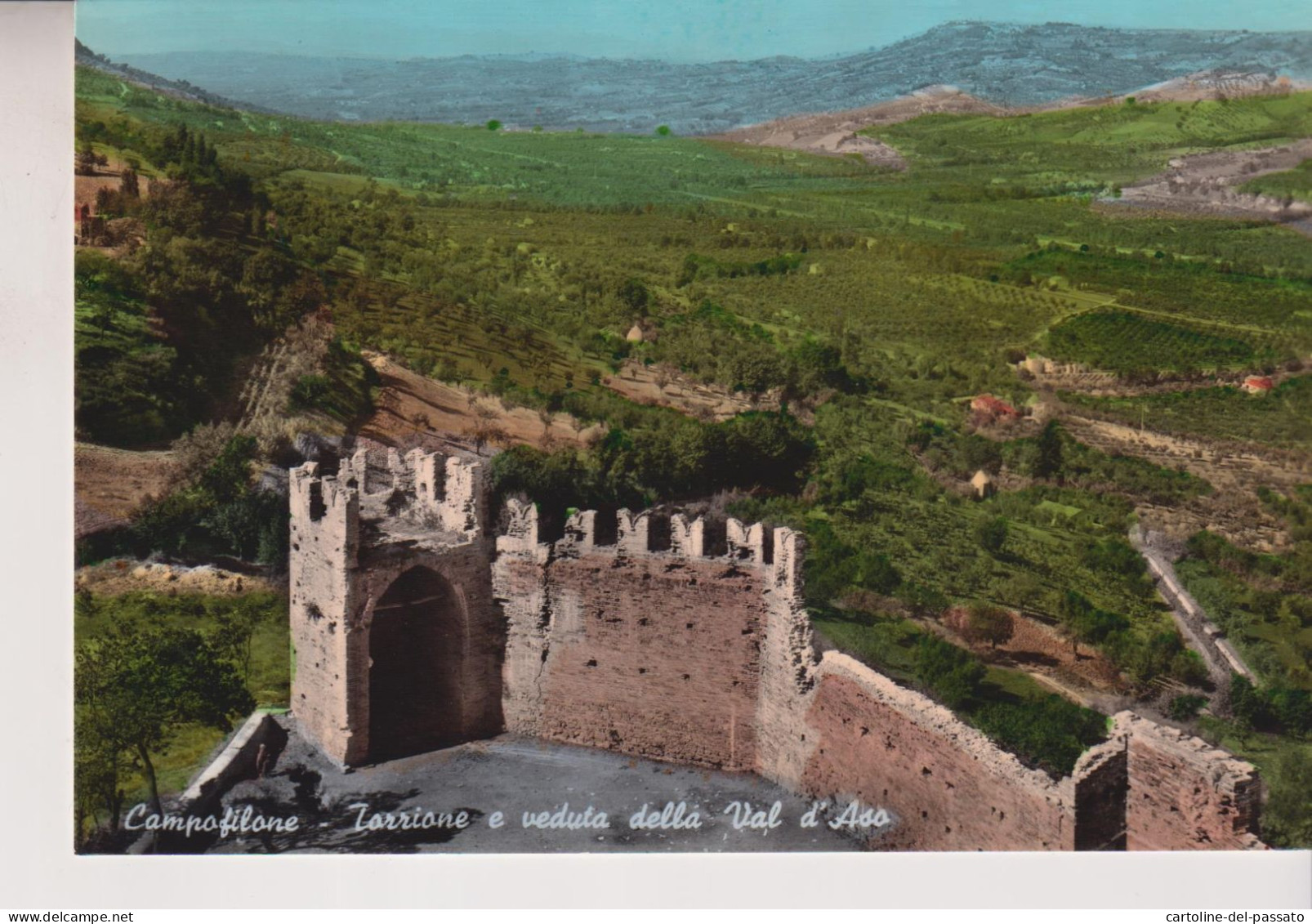 CAMPOFILONE  FERMO TORRIONE E VEDUTA DELLA VAL D' ASO  VG - Fermo