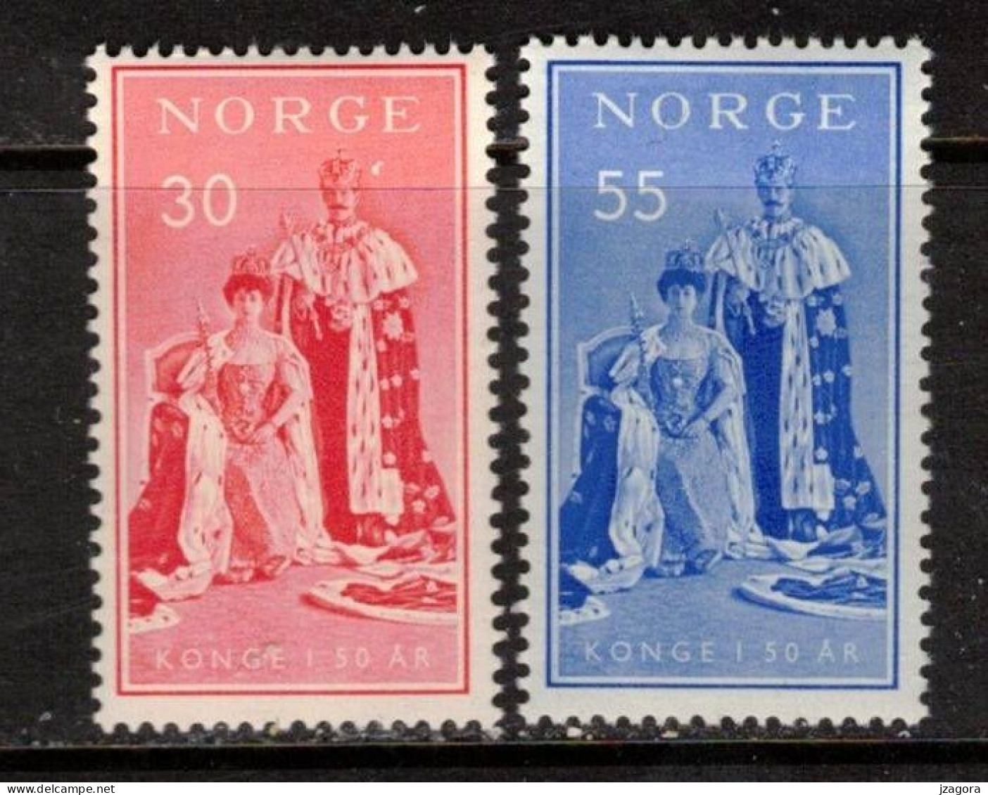 KING ROI KÖNIG HAAKON VII NORWAY NORGE NORWEGEN NORVÈGE 1955 Mi 402 403 MH(*) - Ungebraucht