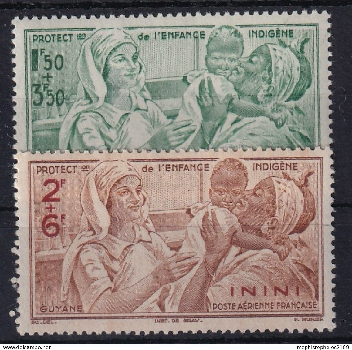 ININI 1942 - MNH - YT 1, 2 - Poste Aérienne - Nuevos