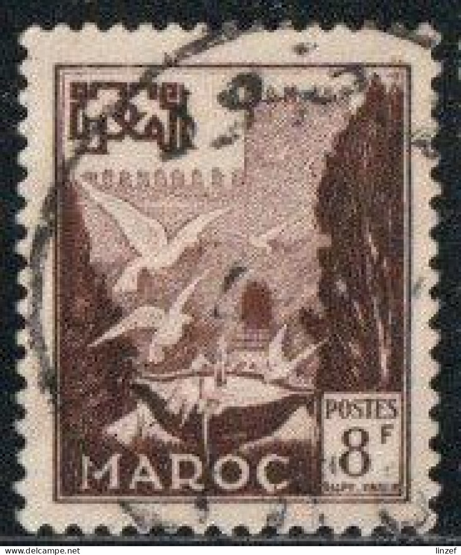 Maroc 1951 Yv. N°308 - 8f Brun Foncé Vasque Aux Pigeons - Oblitéré - Gebruikt