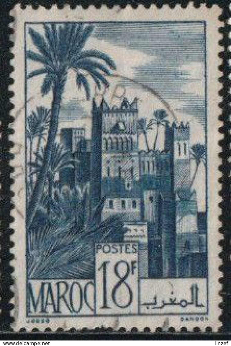 Maroc 1947 Yv. N°263 - 18f Bleu Kasbah D'Ouarzazat - Oblitéré - Oblitérés