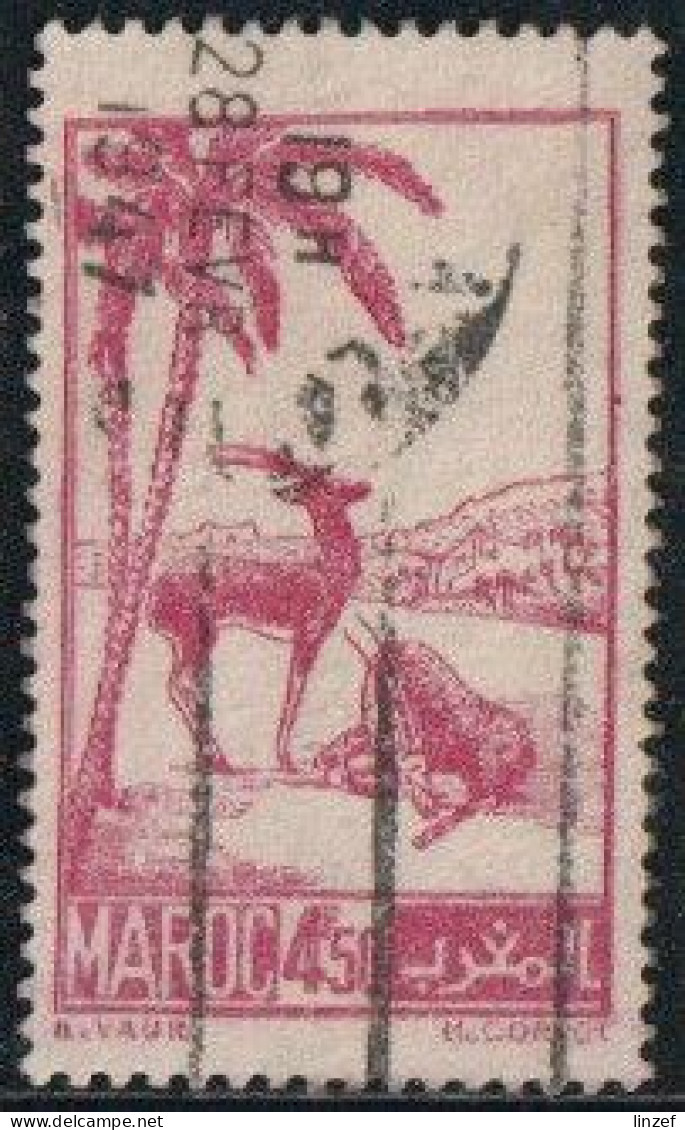 Maroc 1945 Yv. N°231B - 4f50 Rose-lilas Gazelles - Oblitéré - Gebraucht