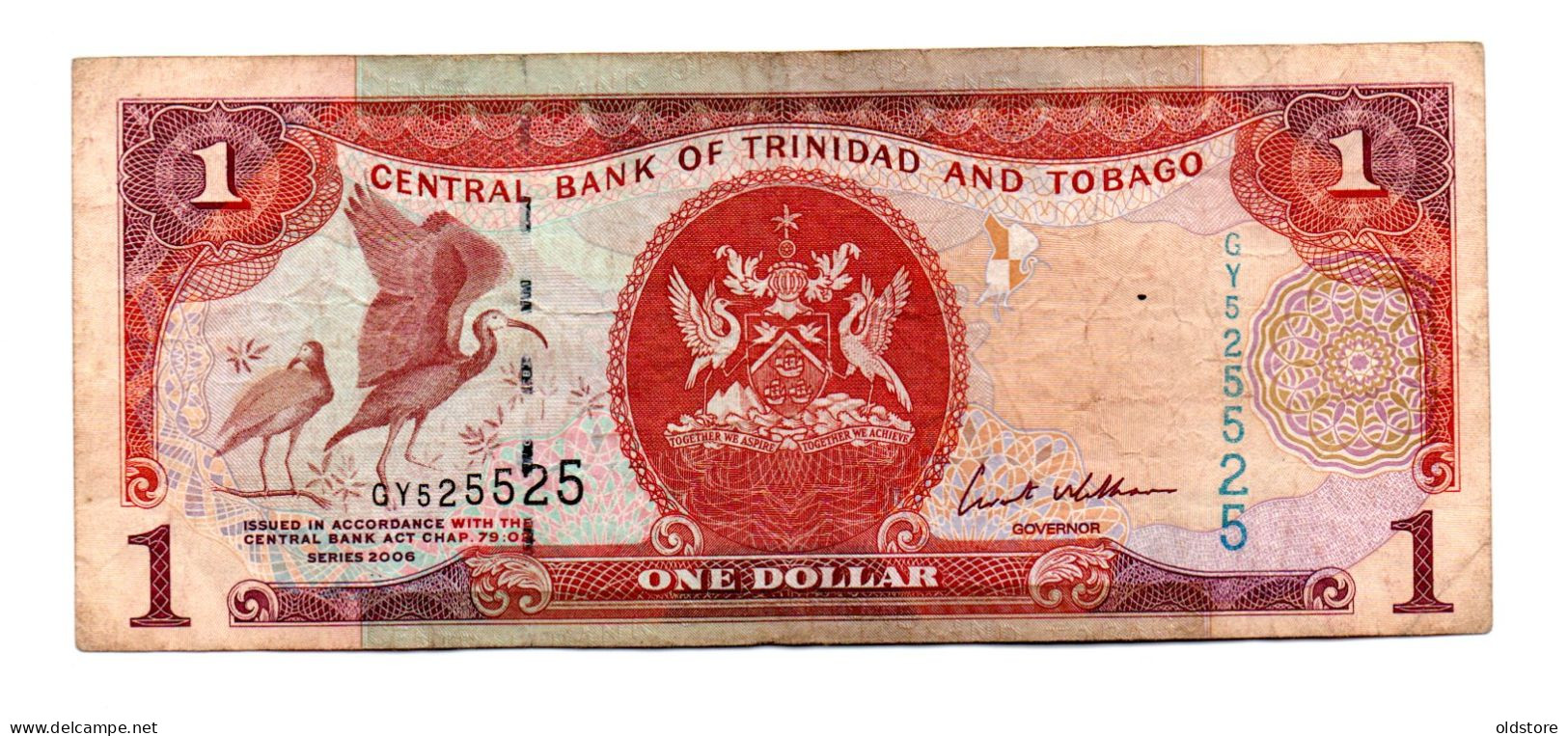 Trinidad & Tobago - Banknotes - 1 Dollar - Nice Fancy Radar Number ( 525525 ) -  ND 2006 - Used - Trindad & Tobago