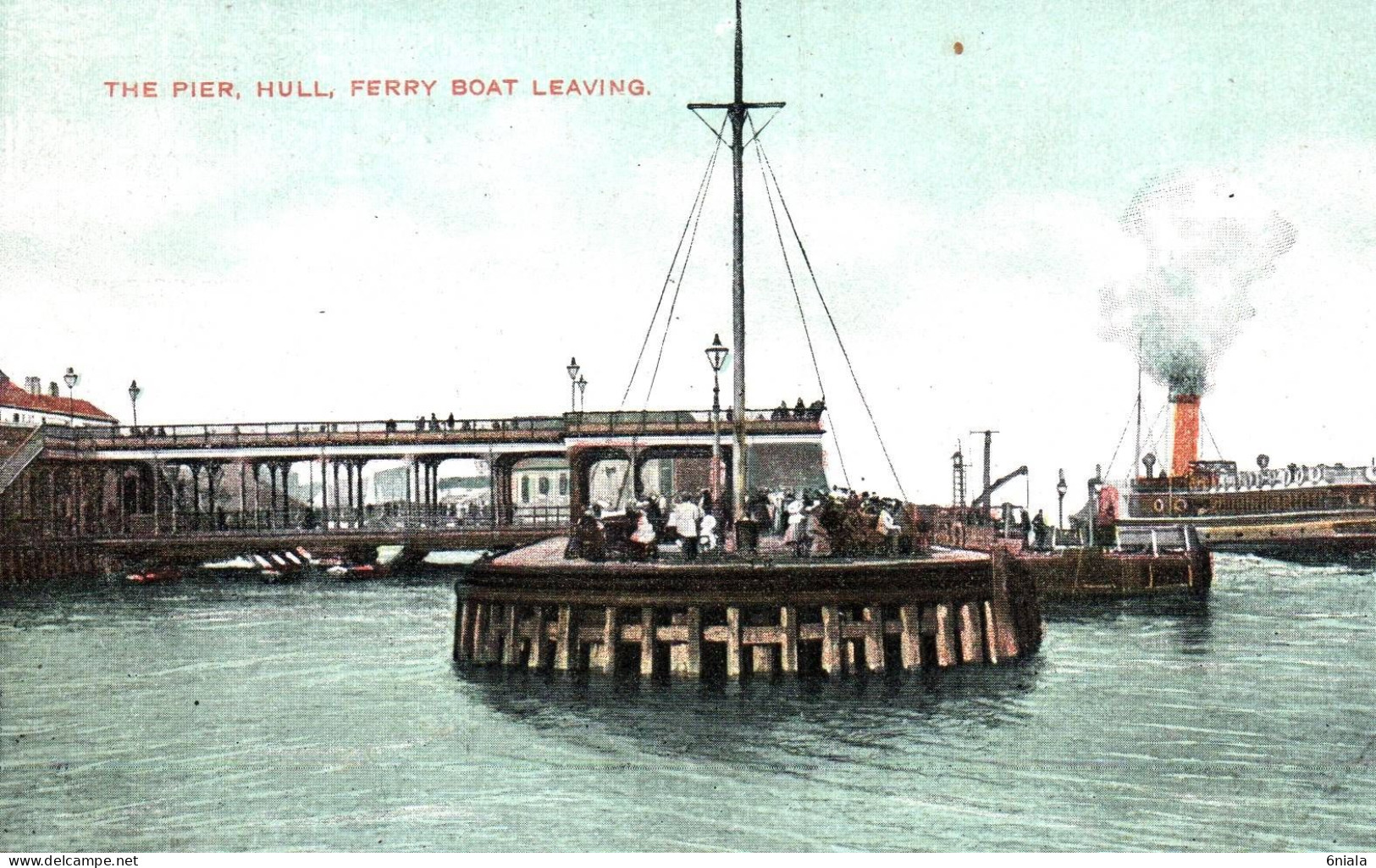 21 100  THE PIER HULL FERRY BOAT LEAVING   ( Bateau Vapeur )  ( 2 Scans) - Hull