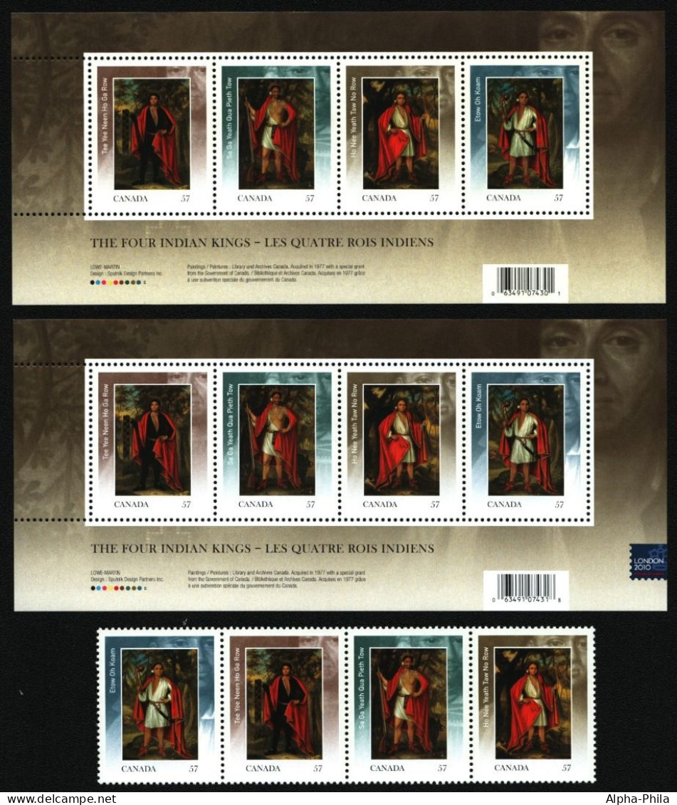 Kanada 2010 - Mi-Nr. 2628-2631 & Block 126 & 126 I ** - MNH - Indianerhäuptlinge - Unused Stamps