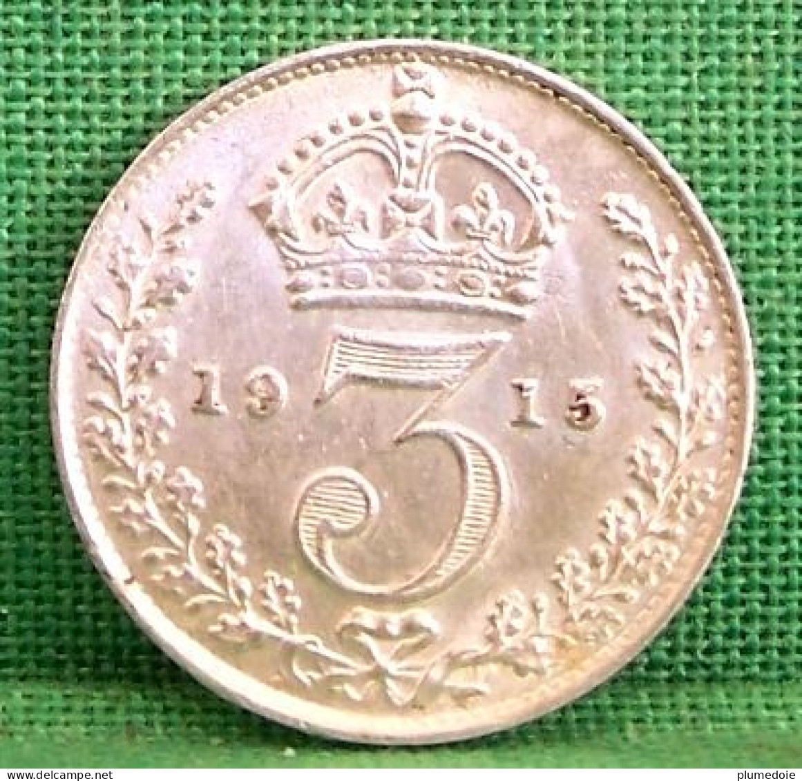 MONNAIE ARGENT  3 PENCE 1915 GEORGES V GRANDE BRETAGNE / GREAT BRITAIN SILVER COIN - F. 3 Pence