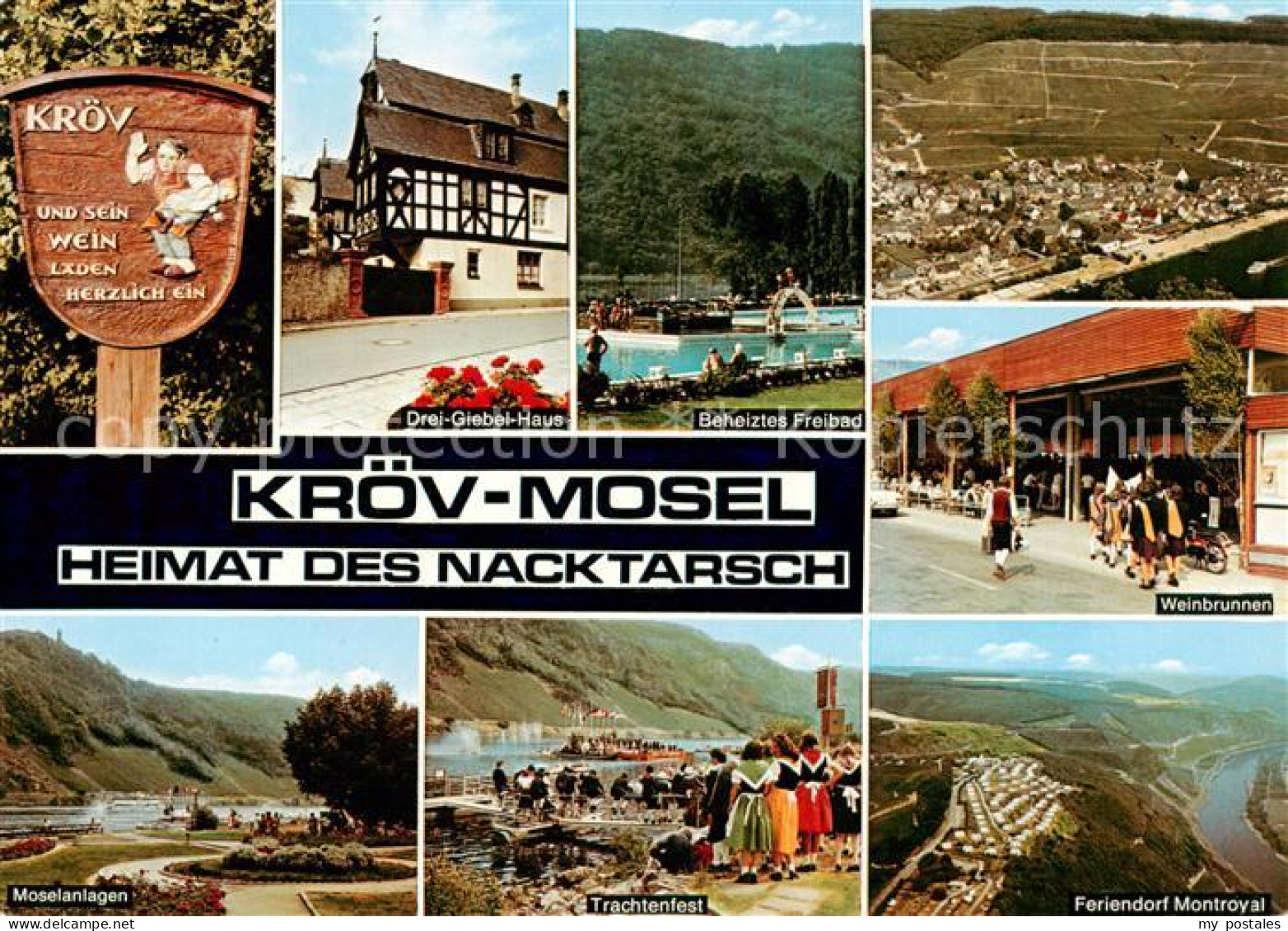 73866354 Kroev Croev Croev Mosel Heimat Des Nacktarsch Drei-Giebel-Haus Weinbrun - Kroev
