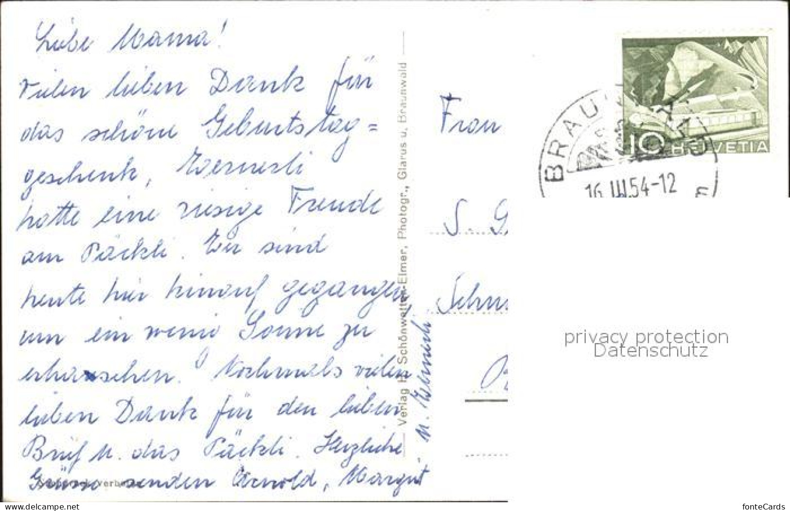 12574933 Braunwald GL Mit Ortstock Und Hoher Turm Braunwald - Sonstige & Ohne Zuordnung