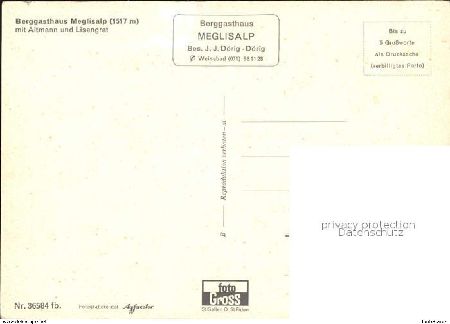 12495853 Meglisalp Gasthaus Meglisalp Mit Almann Und Lisengrat Altmann - Altri & Non Classificati