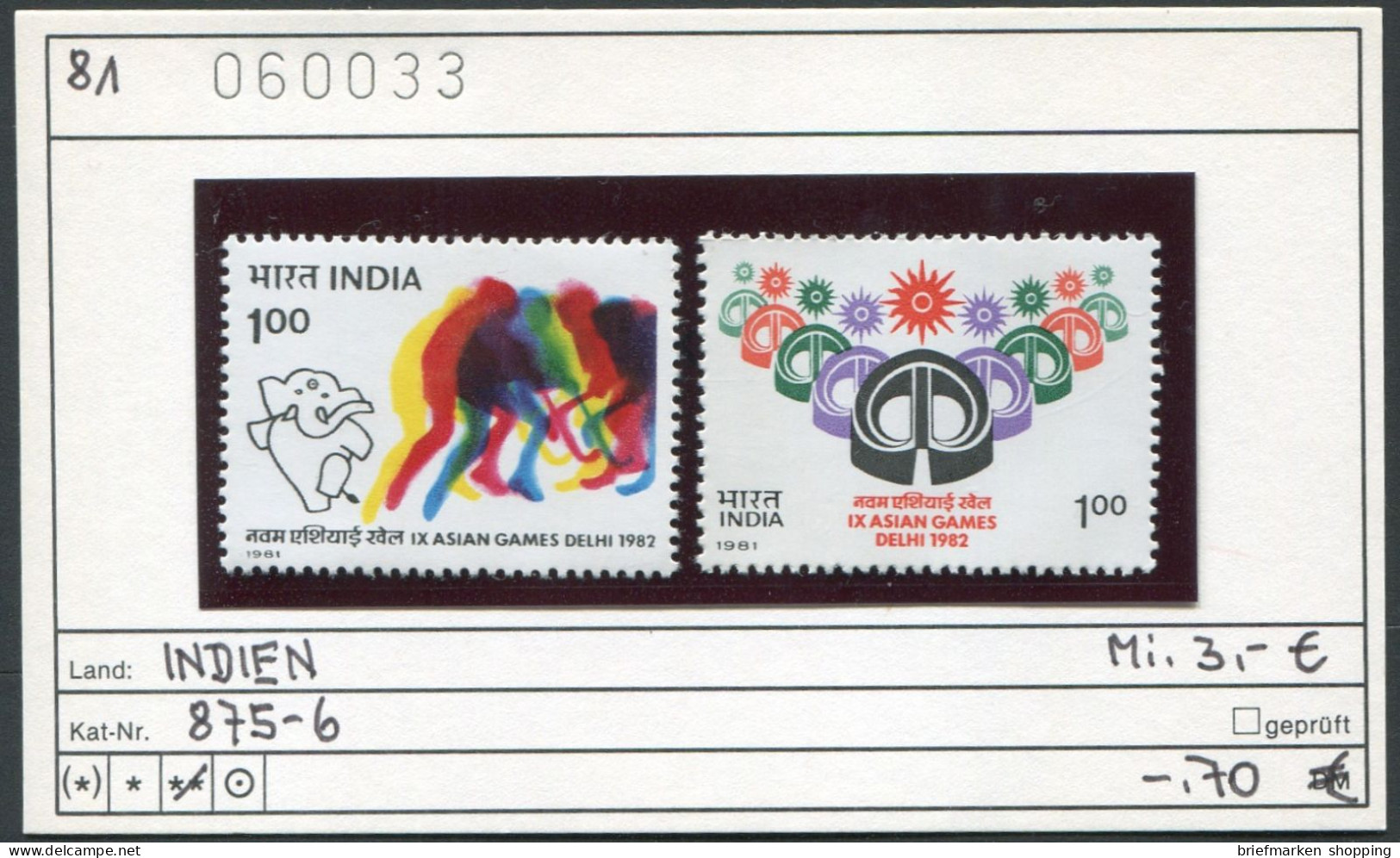Indien 1981 - India 1981 - Inde 1981 - Michel 875-876 - ** Mnh Neuf Postfris - Neufs