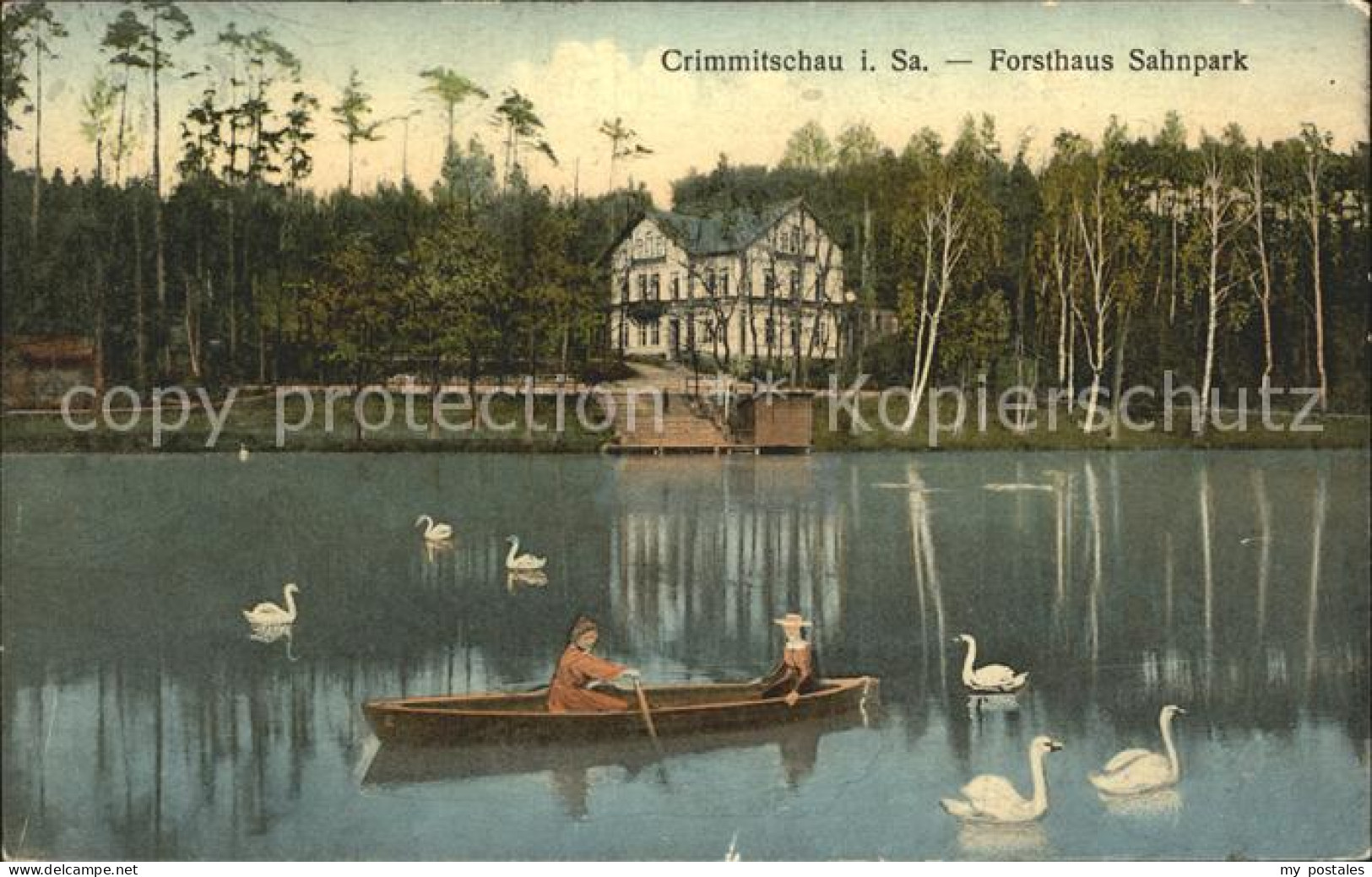 42252123 Crimmitschau Forsthaus Sahnpark Schwaene Boot Crimmitschau - Crimmitschau