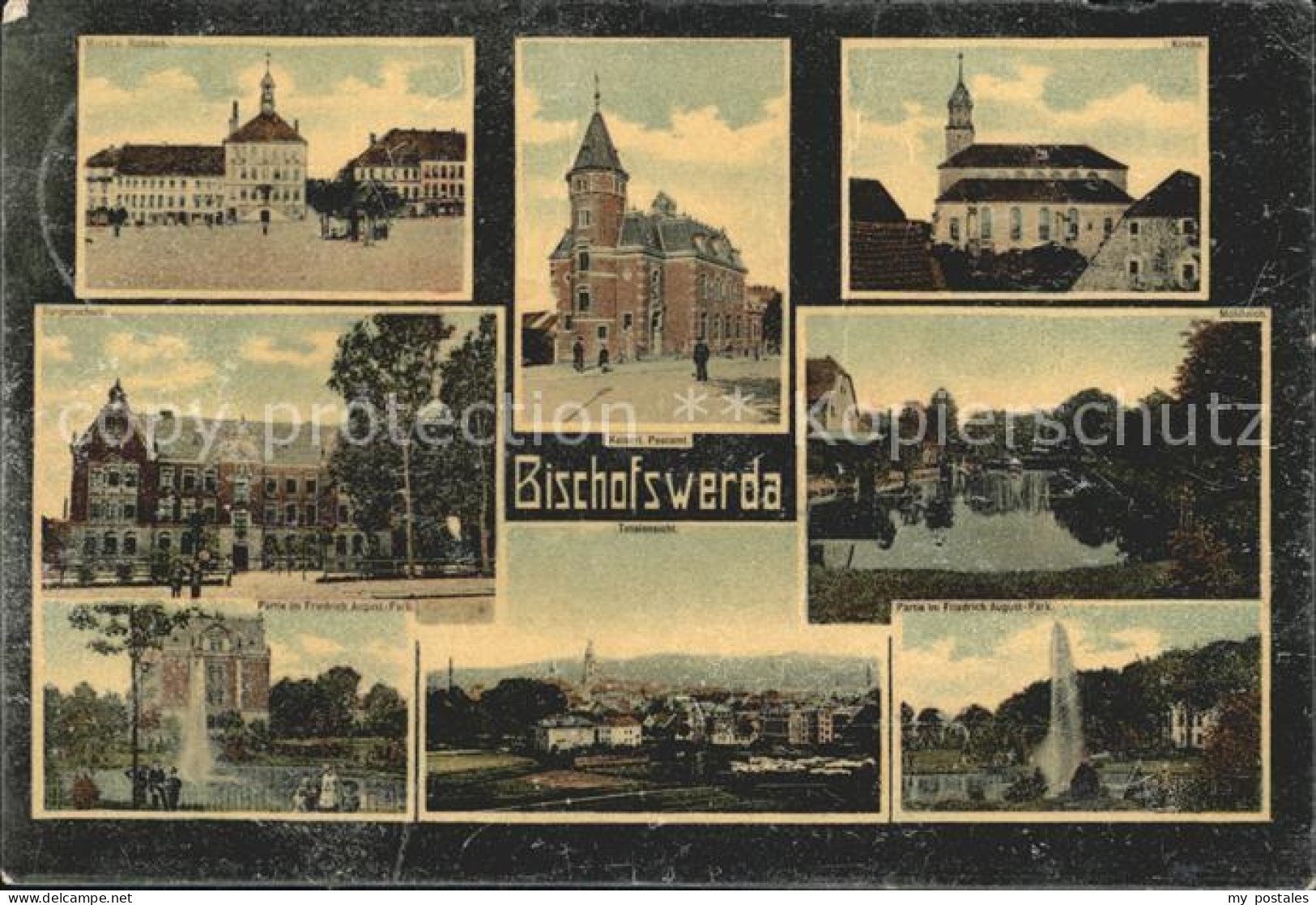 42248859 Bischofswerda Markt Rathaus Buergerschule Kaiserl Postamt Kirche Muehlt - Bischofswerda