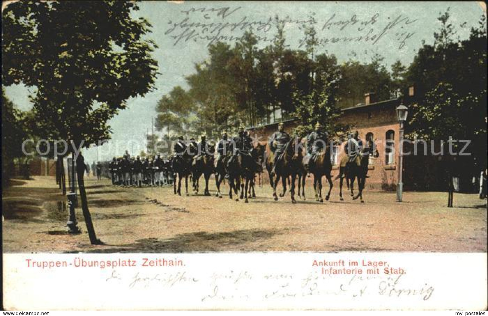 42248198 Zeithain Truppenuebungsplatz Ankunft Im Lager Infanterie Mit Stab Zeith - Zeithain
