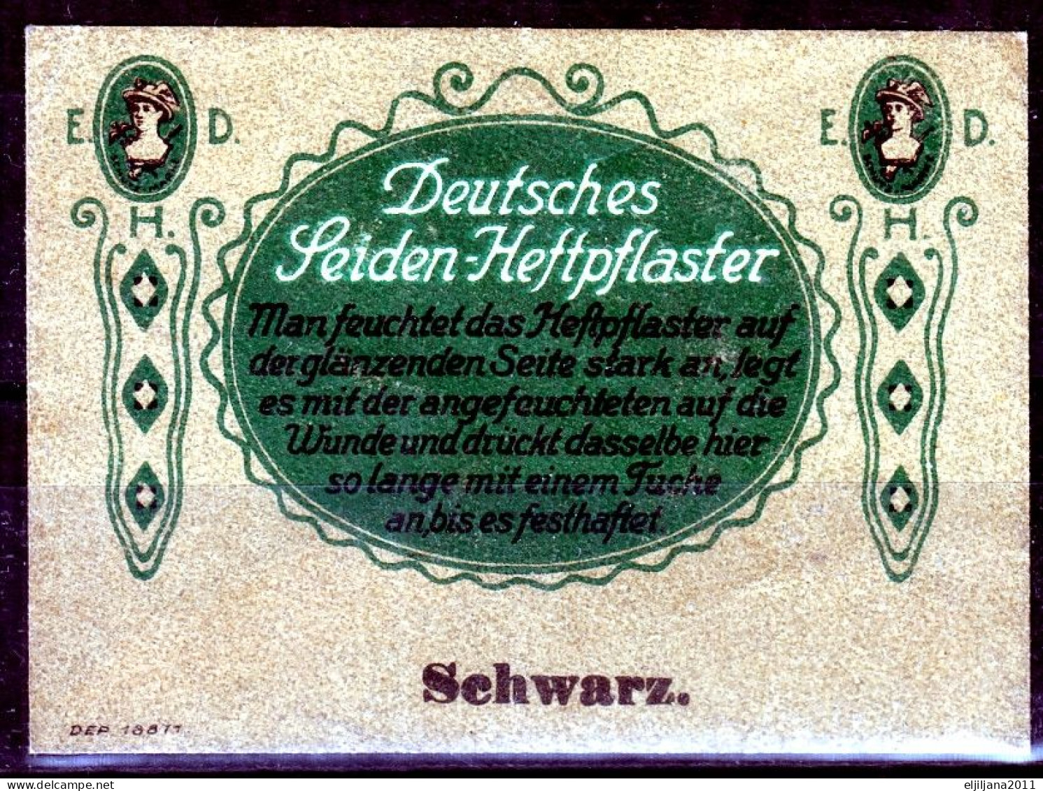 Deutsches Leiden Heftpflaster E.D.H. / Glassine Envelopes For Stamps ? Protective Bags 70 X 50 Mm / DEP 188/1 Schwarz - Clear Sleeves