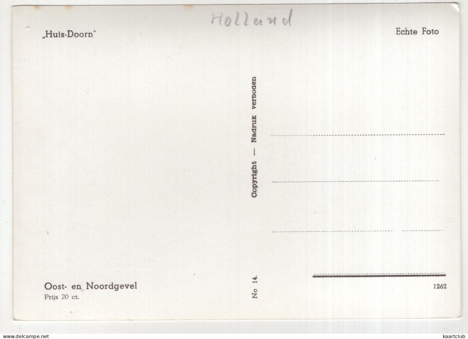 'Huis-Doorn' - Oost- En Noordgevel  - (Utrecht, Nederland/Holland) - Doorn