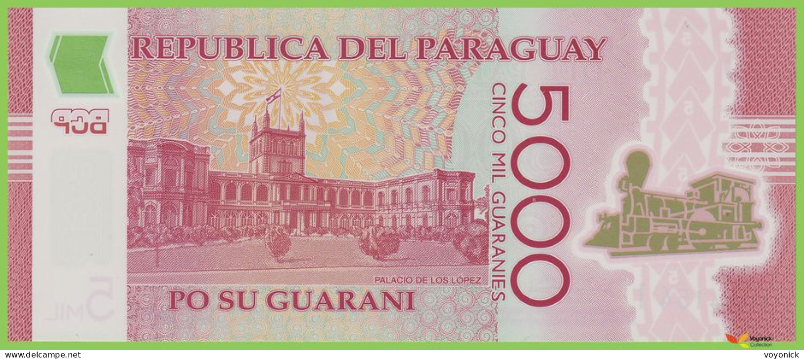 Voyo  PARAGUAY 5000 Guaranies 2017 P234c B857c I UNC Polymer - Paraguay