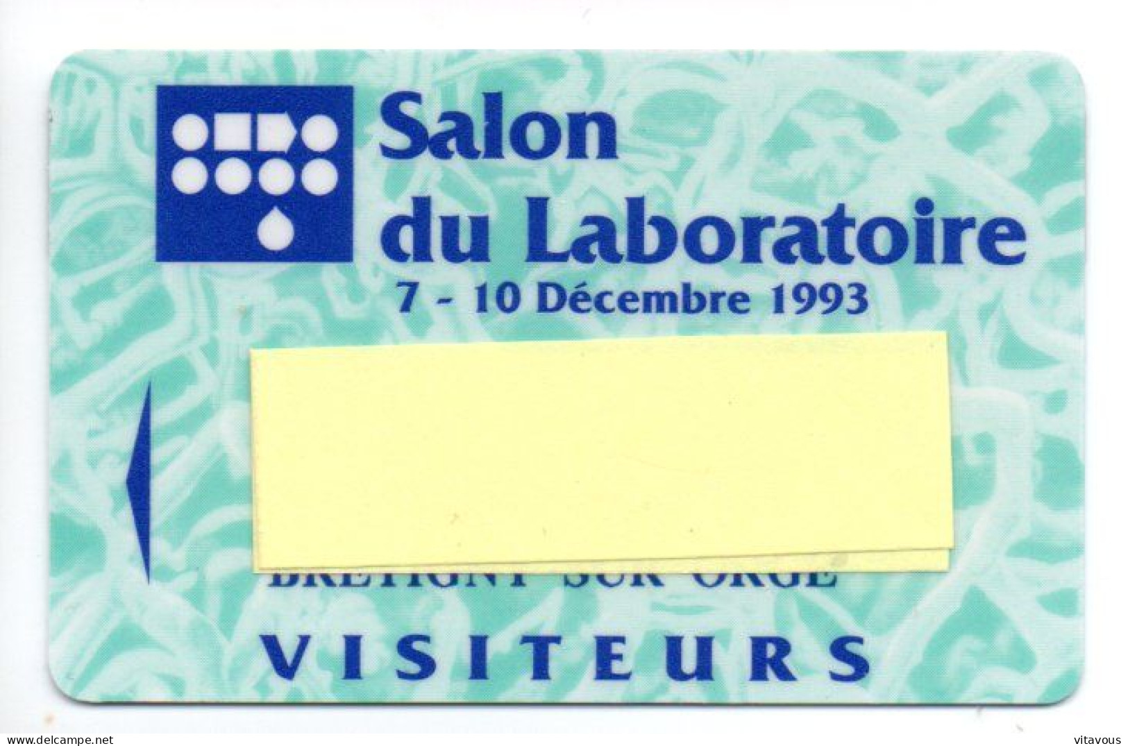 Carte Salon Badge Salon Du Laboratoire Card FRANCE Karte (F 628) - Badge Di Eventi E Manifestazioni