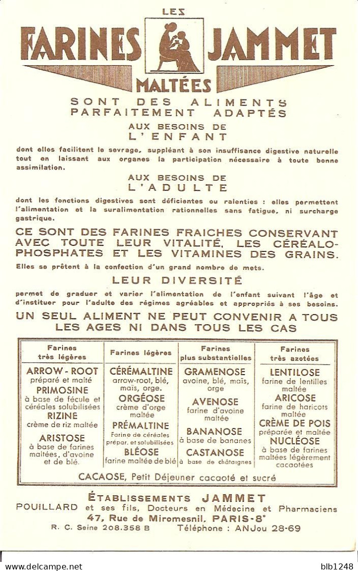 Carte Publicitaire - L'Ile De France - Farines Jammet - Ile-de-France