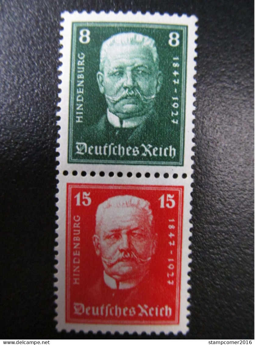 DR-ZD Nr. S37, 1927, Hindenburg, Postfrisch, Mi 150€ *DEL286* - Markenheftchen  & Se-tenant