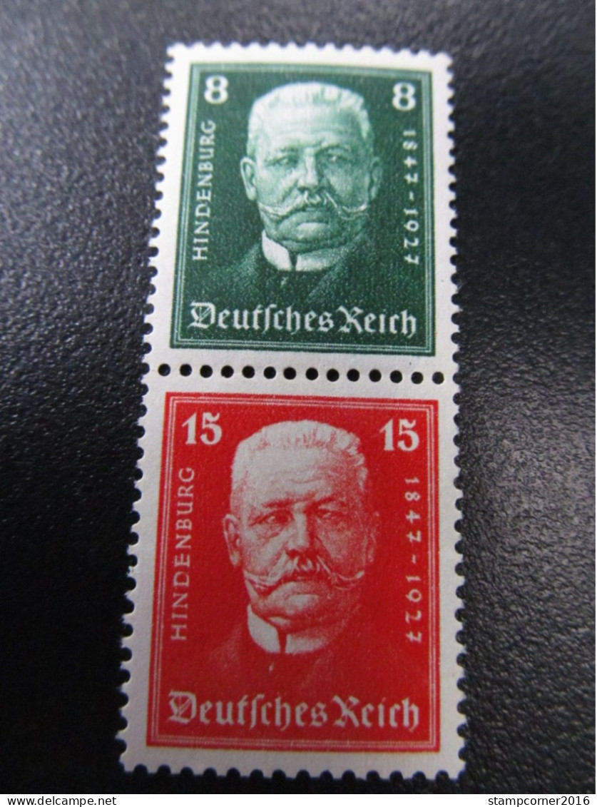 DR-ZD Nr. S37, 1927, Hindenburg, Postfrisch, Mi 150€ *DEL286* - Libretti & Se-tenant