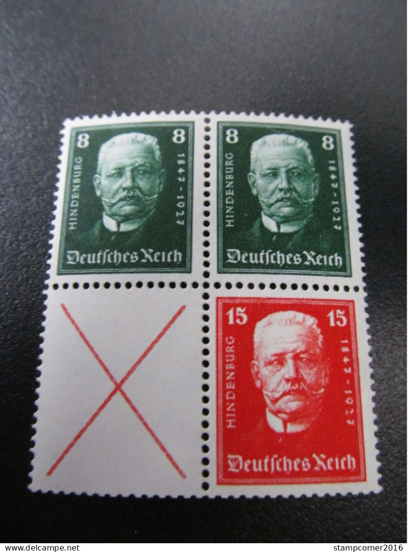 DR-ZD Nr. S36+S37, 1927, Hindenburg, Block, Postfrisch, Mi 190€ *DEL287* - Markenheftchen  & Se-tenant