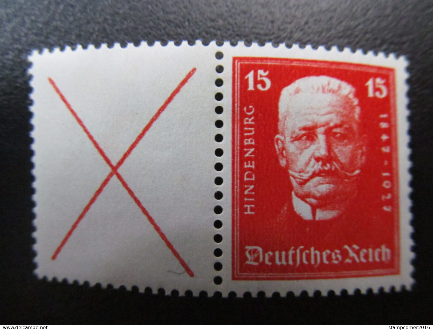 DR-ZD Nr. W25, 1927, Hindenburg, Postfrisch, Mi 180€ *DEL288* - Carnets & Se-tenant