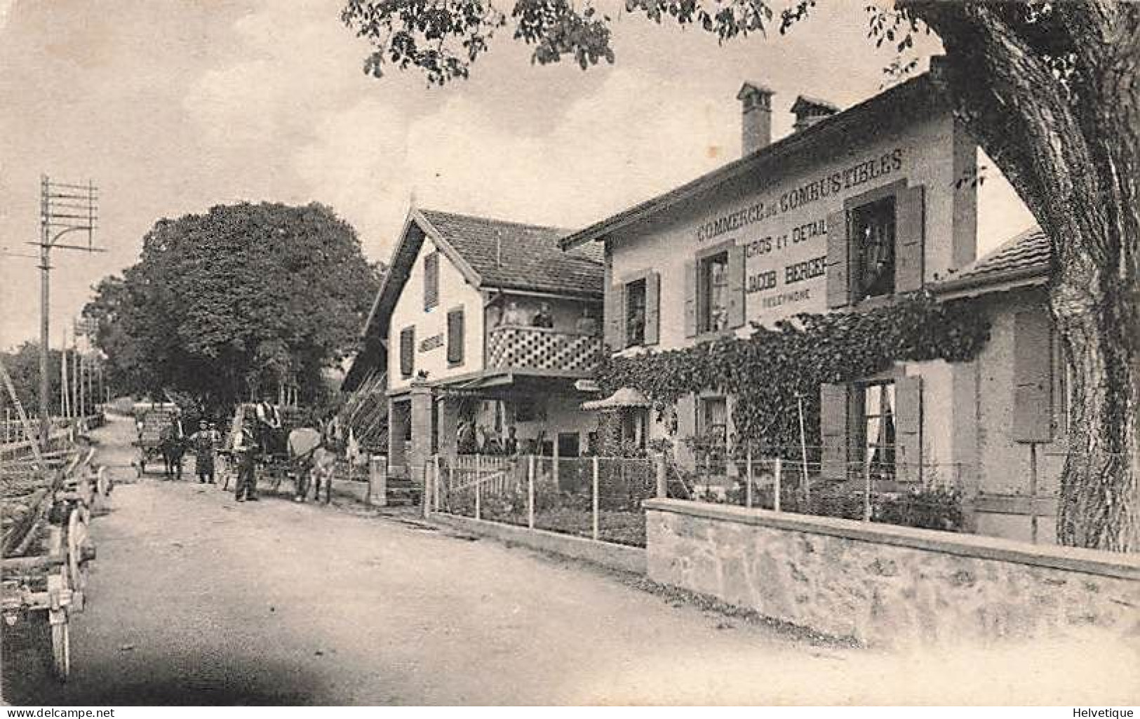 Carte-Photo Jacob Berger Combustibles Bôle-Colombier 1907 Linéaire Colombier - Colombier