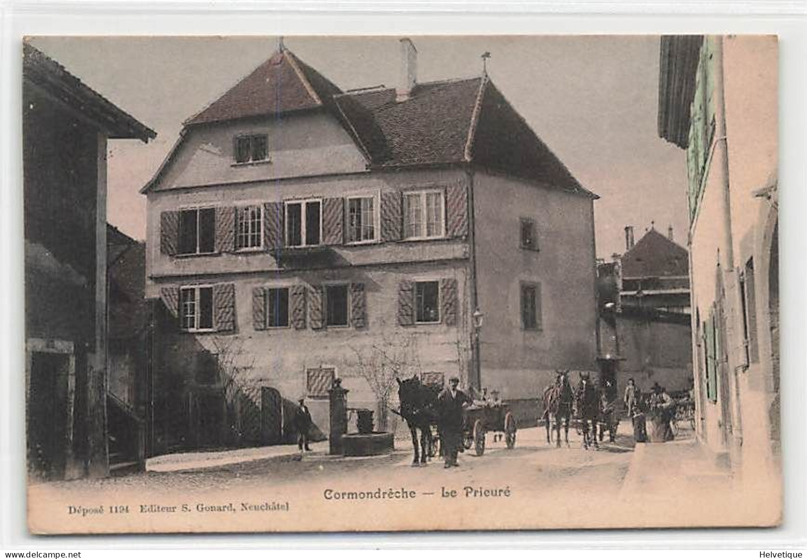 Cormondrèche Le Prieuré Attelages 1911 Animée Chevaux - Cormondrèche