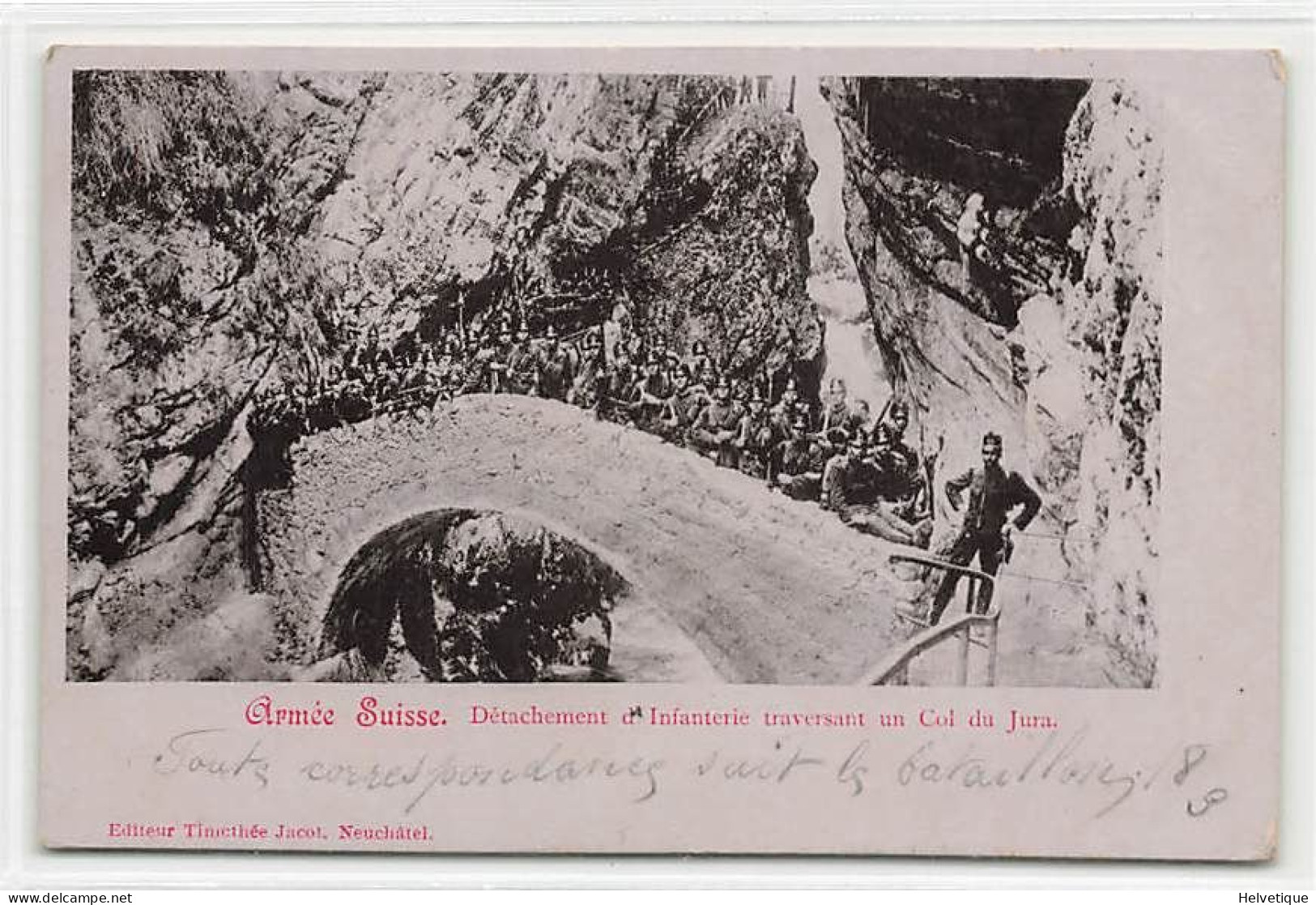 Gorges De L'Areuse Pont Du Saut De Brot Armée Suisse Schweizer Armée Infanterie  1901 - Boudry