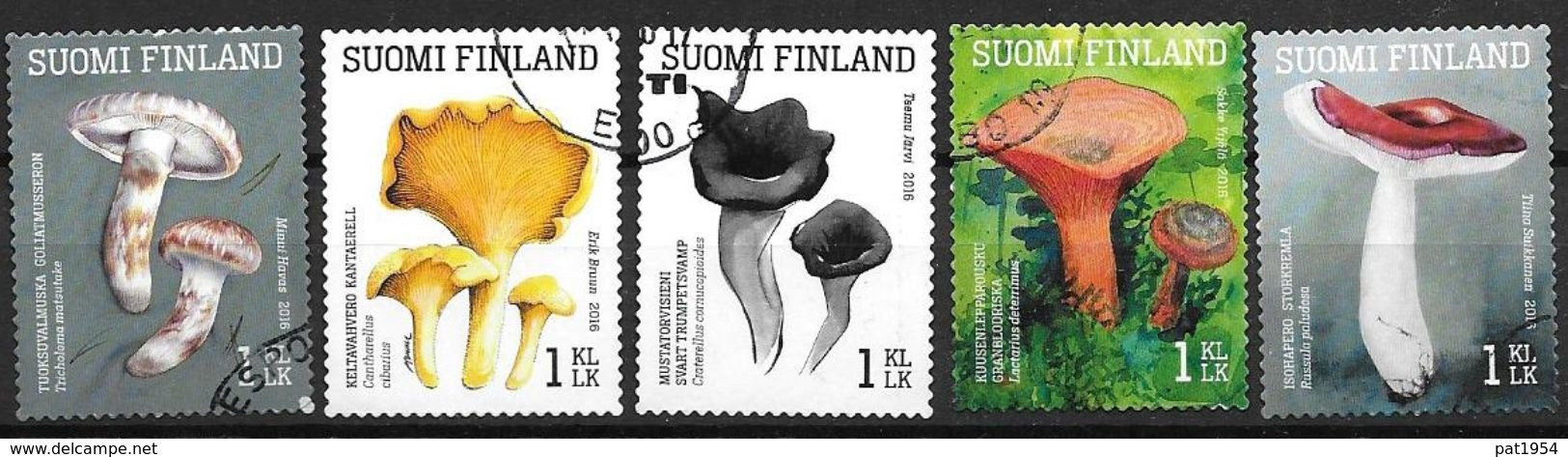 Finlande 2016 N°2432/2436 Oblitérés Champignons - Usati