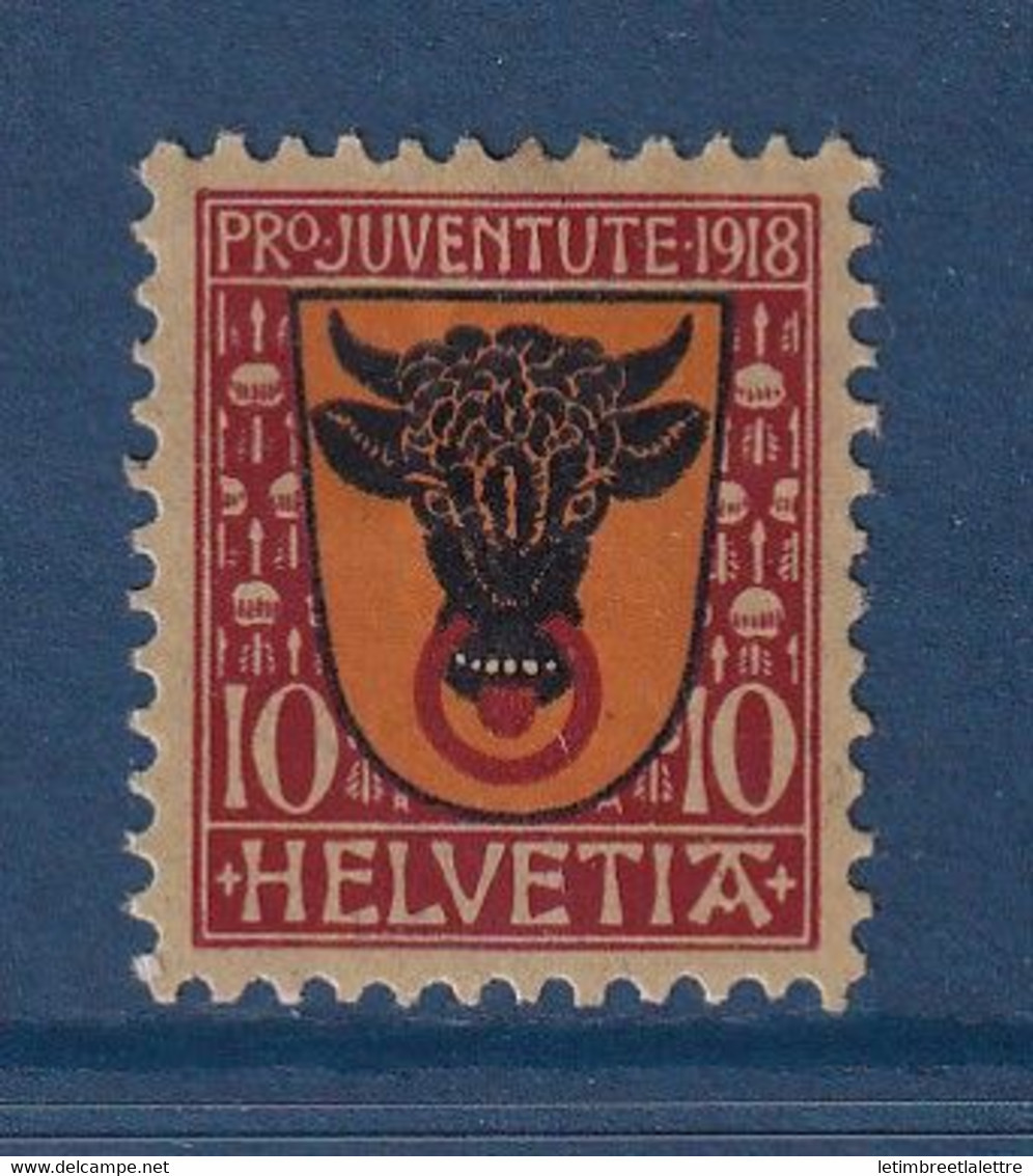 Suisse - YT N° 168 * - Neuf Avec Charnière - 1918 - Neufs