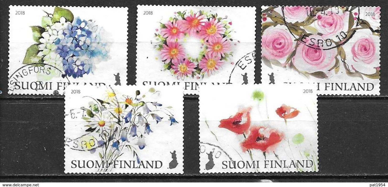 Finlande 2018 N° 2532/2536 Oblitérés Fleurs - Usados