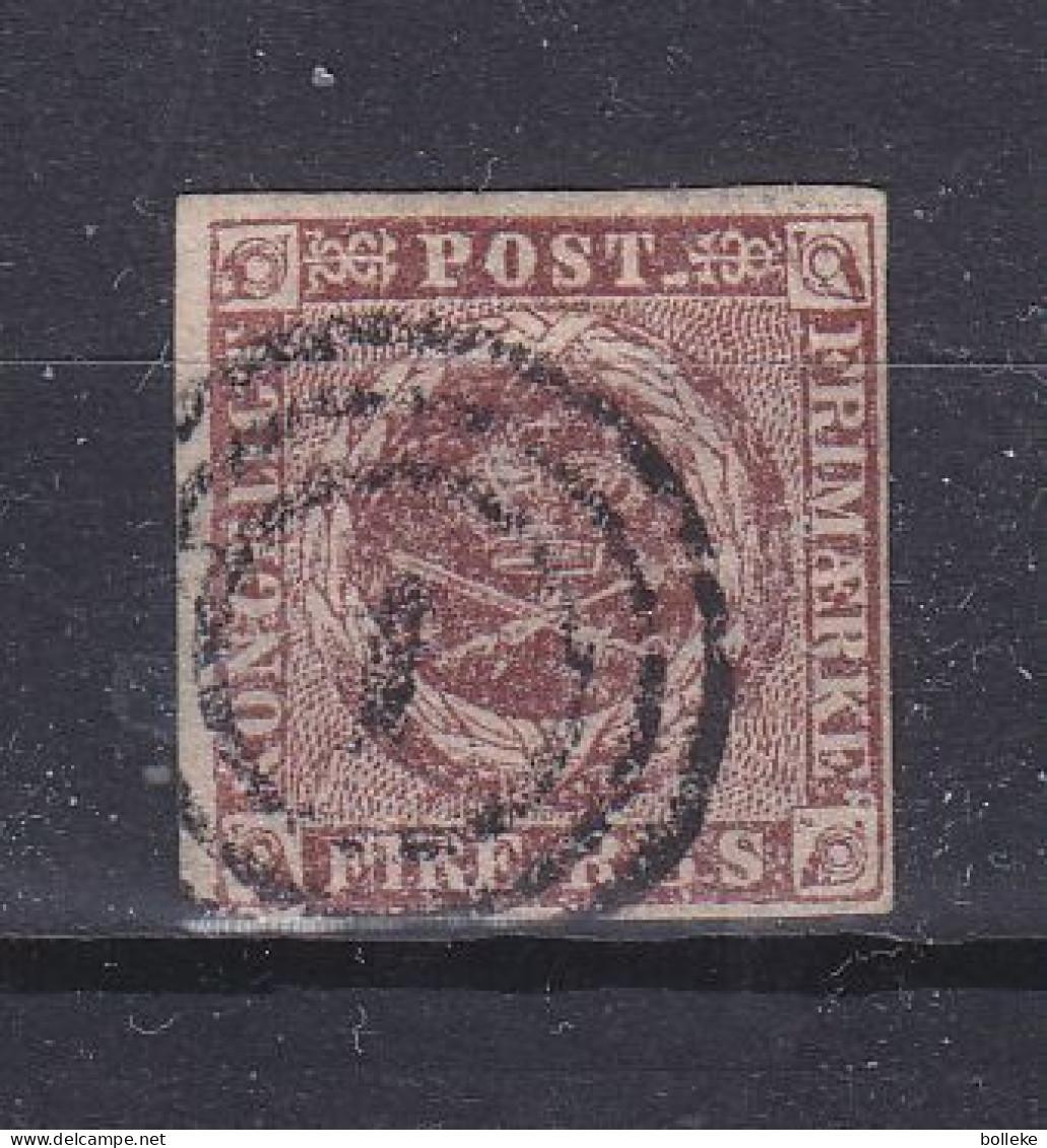 Danemark - Yvert 2 Oblitéré - 4 Marges - Valeur 60 Euros - Used Stamps