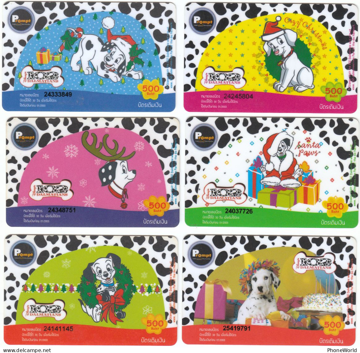 Thailand, Dprompt (Happy), 102 Dalmatians, Dog, Christmas & New Year, Vintage! - Thaïland