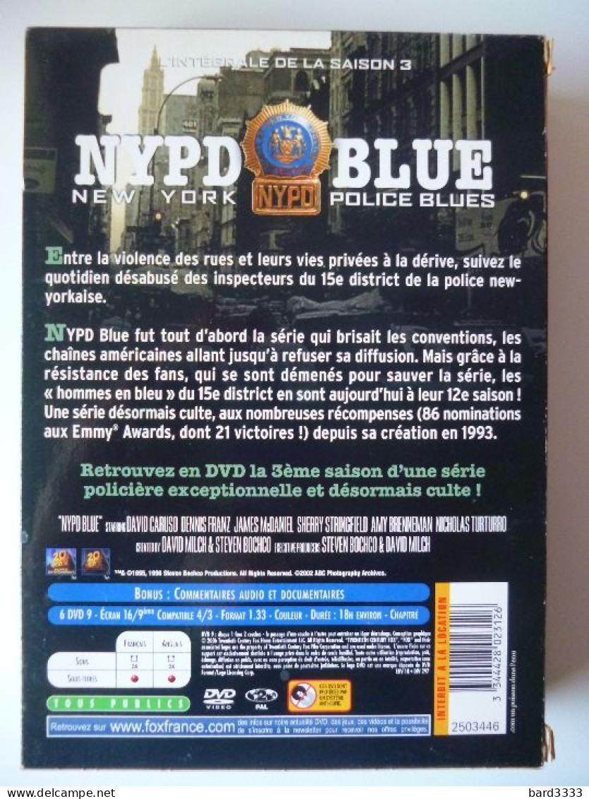 DVD Coffret NYPD BLUE Saison Trois Integrale - TV-Reeksen En Programma's