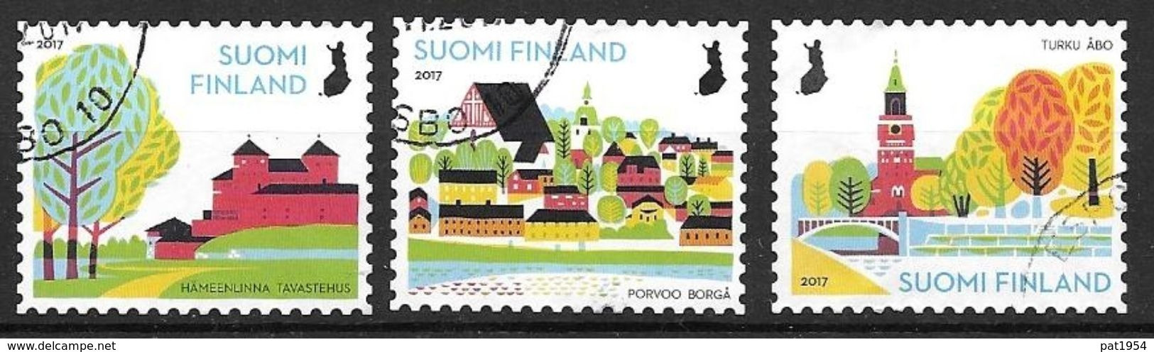 Finlande 2017 2495/2497 Oblitérés Villes Turku, Porvoo Et Hameelinna - Usati